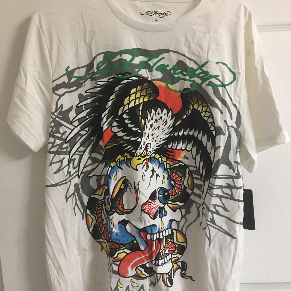 Ed Hardy Skull Dragon T Shirt Size Large NEW Price is Firm